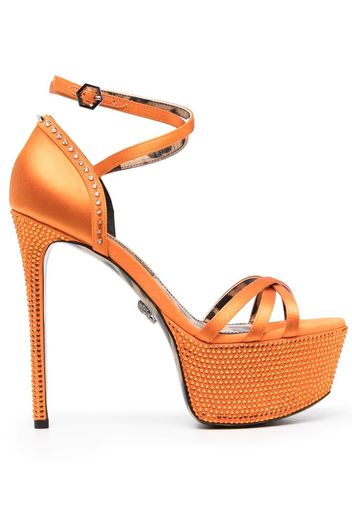 Philipp Plein Verzierte Plateau-Sandalen - Orange