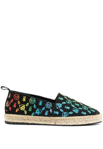 Philipp Plein Espadrilles mit Logo-Print - Schwarz