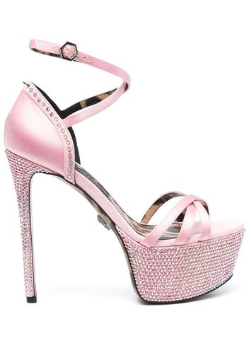 Philipp Plein Verzierte Plateau-Sandalen - Rosa