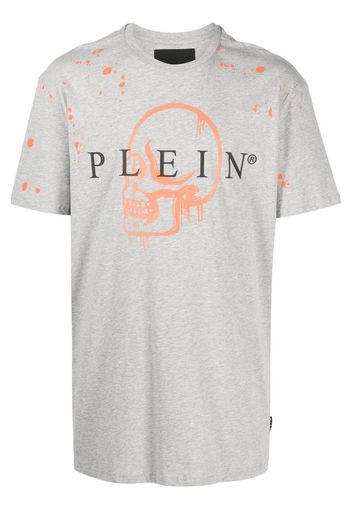 Philipp Plein T-Shirt mit Totenkopf - Grau