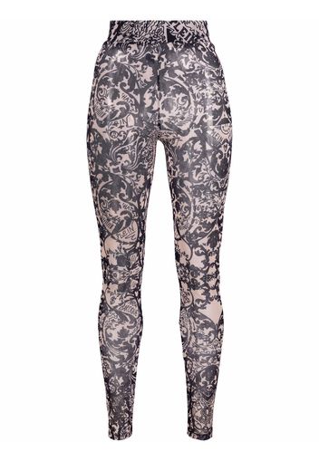 Philipp Plein Tüll-Leggings mit New Baroque-Print - Nude