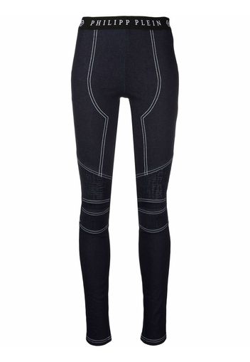 Philipp Plein Jeggings mit hohem Bund - Blau