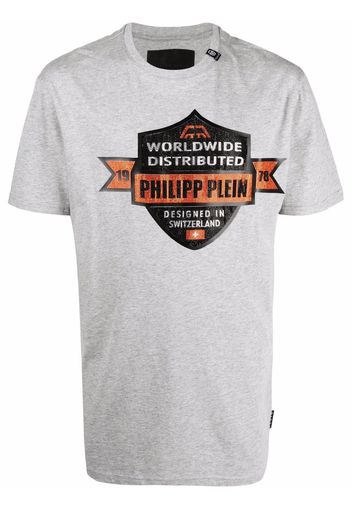 Philipp Plein T-Shirt mit Slogan-Print - Grau