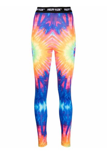 Philipp Plein Leggings mit Batikmuster - Blau