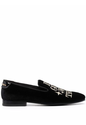 Philipp Plein Bestickte Loafer - Schwarz