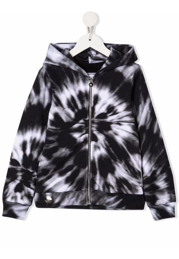 Philipp Plein Junior TEEN Hoodie mit Batik-Print - Schwarz