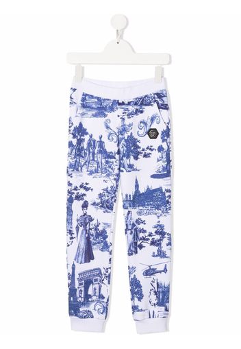 Philipp Plein Junior Jogginghose mit Print - Weiß