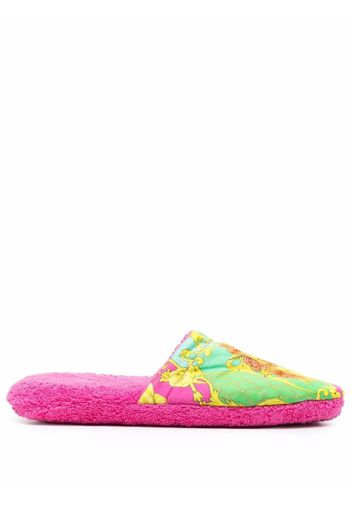 Philipp Plein Slipper mit Barock-Print - Grün