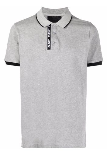 Philipp Plein logo-tape detail polo shirt - Grau