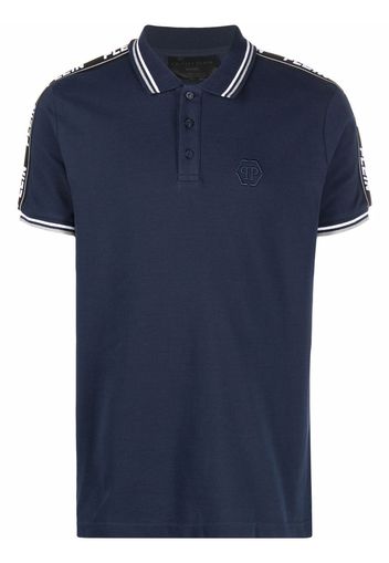 Philipp Plein Poloshirt mit Logo-Streifen - Blau