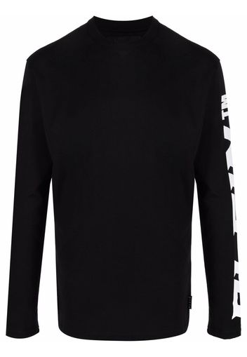 Philipp Plein Langarmshirt mit Logo-Print - Schwarz