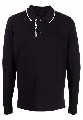 Philipp Plein logo embroidered polo shirt - Schwarz