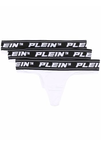 Philipp Plein logo-waistband set of 3 thongs - Weiß