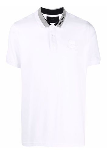 Philipp Plein logo embroidered polo shirt - Weiß