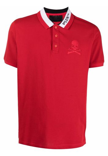 Philipp Plein logo embroidered polo shirt - Rot