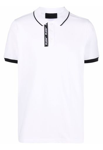 Philipp Plein logo-tape detail polo shirt - Weiß