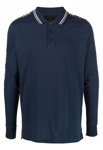 Philipp Plein logo embroidered polo shirt - Blau