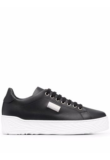 Philipp Plein Sneakers mit Logo-Schild - Schwarz