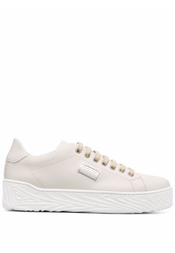 Philipp Plein Sneakers mit Logo-Schild - Nude