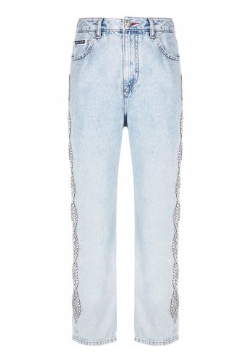 Philipp Plein Jeans mit Kristallen - Blau