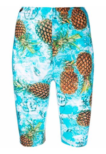 Philipp Plein Shorts mit Ananas-Print - Blau