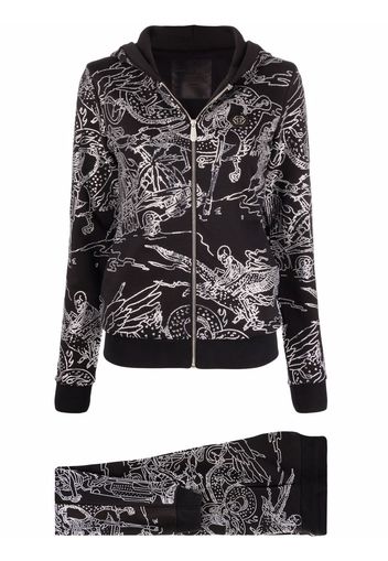 Philipp Plein Stones Skeleton Jogginganzug - Schwarz