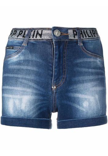 Philipp Plein Stones hot pants - Blau