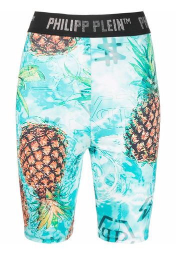 Philipp Plein Pineapple Stones Stones cycling shorts - Blau