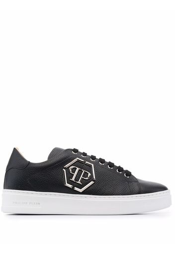 Philipp Plein Sneakers mit Logo-Schild - Schwarz