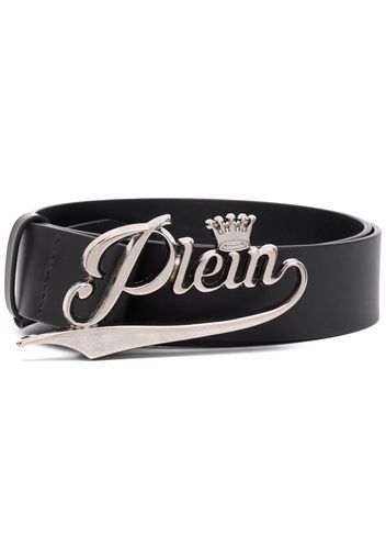 Philipp Plein logo-buckle belt - Schwarz