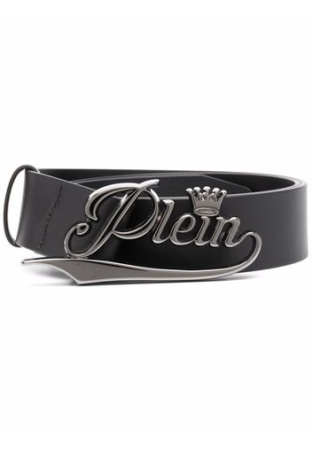 Philipp Plein king logo buckle belt - Schwarz