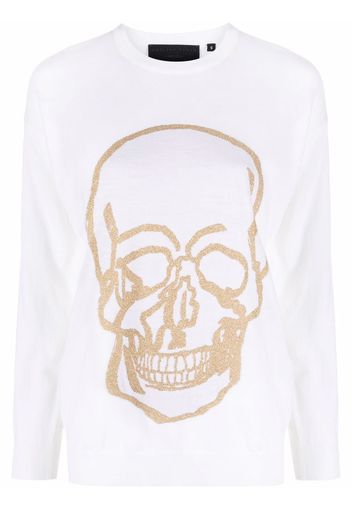 Philipp Plein skull-print jumper - Weiß