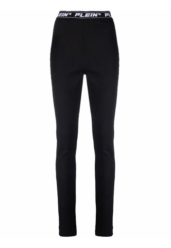 Philipp Plein logo-waistband leggings - Schwarz