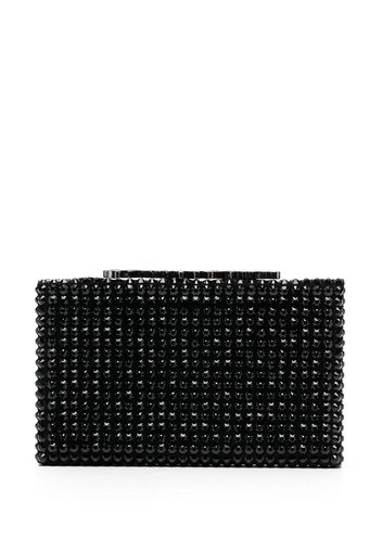 Philipp Plein crystal-studded snap clutch bag - Schwarz