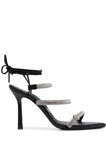 Philipp Plein Sandalen mit Kristallen - Schwarz