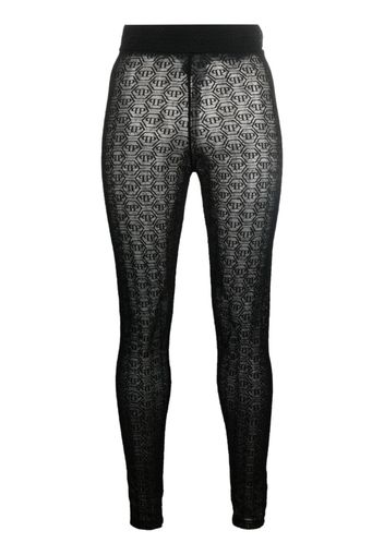 Philipp Plein Leggings mit Monogramm - Schwarz