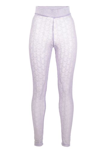 Philipp Plein monogram-pattern leggings - Violett