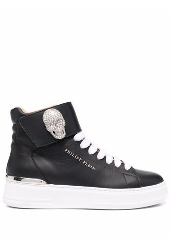 Philipp Plein Sneakers mit Kristall-Totenkopf - Schwarz