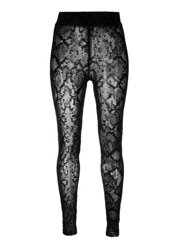 Philipp Plein High-Waist-Leggings mit Logo - Schwarz