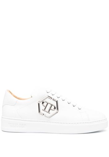 Philipp Plein side logo-plaque detail sneakers - Weiß