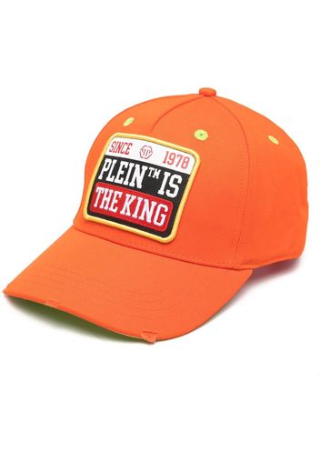 Philipp Plein logo-patch distressed cap - Orange