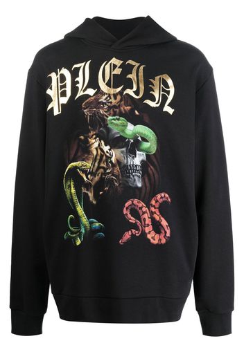 Philipp Plein graphic print cotton hoodie - Schwarz