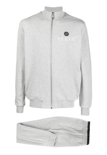 Philipp Plein logo-print cotton tracksuit set - Grau