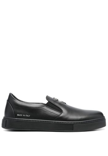 Philipp Plein logo-plaque slip-on sneakers - Schwarz