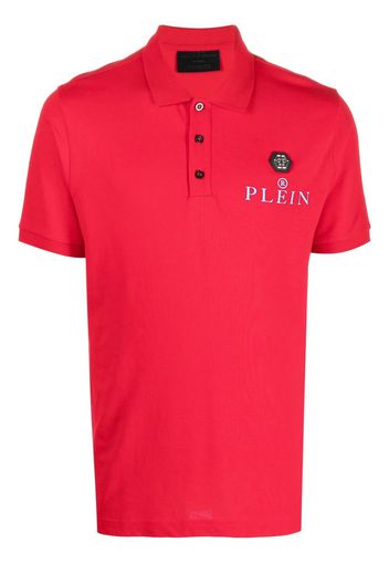 Philipp Plein Poloshirt mit Logo-Schild - Rot