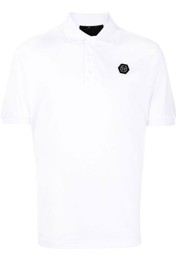 Philipp Plein logo-plaque polo shirt - Weiß