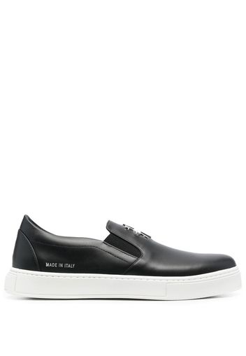 Philipp Plein logo-plaque slip-on sneakers - Schwarz