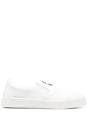 Philipp Plein logo-plaque slip-on sneakers - Weiß