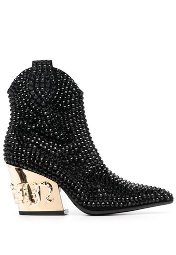 Philipp Plein Gothic Plein 80mm leather boots - Schwarz