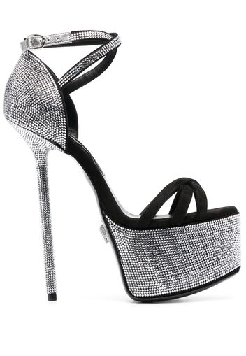 Philipp Plein 160mm crystal-embellished platform sandals - Weiß